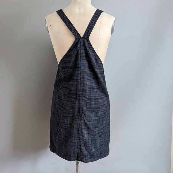 Frank and Oak Plaid Pinafore Navy Houndstooth Check Pattern Size XS NWOT - Picture 4 of 7